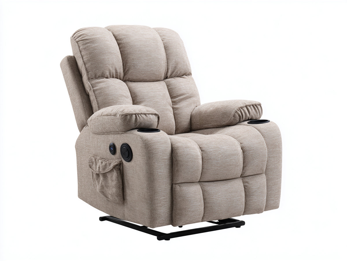 Poltrona reclinabile - Tessuto - 103x95x106 cm - Beige sabbia - Stile casual