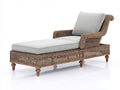 Lettino prendisole - Rattan intrecciato-Tessuto - 188 x 84 x 91 cm - Marrone-Grigio chiaro - Stile classico da veranda