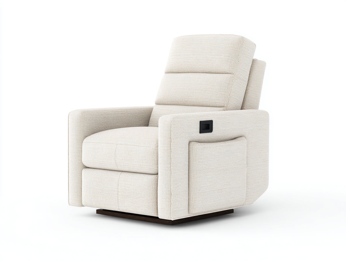 Poltrona reclinabile - Tessuto - 98x87x108 cm - Avorio - Stile minimalista