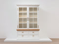 Vetrina - Legno-Vetro - 110x46x195 cm - Bianco-Legno naturale - Classico contemporaneo