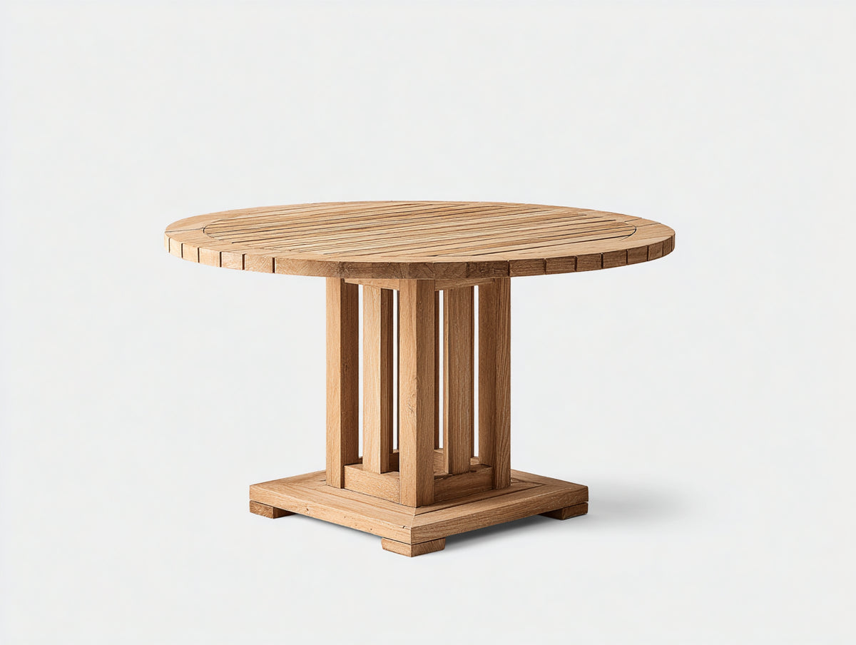 Tavolo da giardino - Legno - 120x120x75 cm - Naturale - Moderno