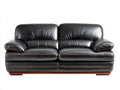 Divano lineare - Pelle - 196x96x90 cm - Nero - Classico moderno