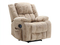 Poltrona reclinabile - Velluto a coste - 103x96x106 cm - Beige sabbia - Stile contemporaneo