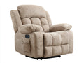 Poltrona reclinabile - Velluto a coste - 101x94x107 cm - Beige - Stile moderno