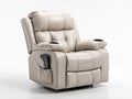 Poltrona reclinabile - Similpelle - 106x98x105 cm - Beige chiaro - Stile elegante