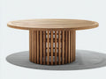 Tavolo da giardino - Legno - 132 x 132 x 75 cm - Marrone naturale - Stile contemporaneo a doghe