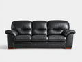 Divano lineare - Pelle - 221x96x92 cm - Nero - Classico confortevole