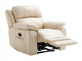 Poltrona reclinabile - Similpelle - 105x97x102 cm - Crema - Stile elegante