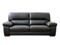 Divano lineare - Pelle - 190x94x91 cm - Nero - Contemporaneo