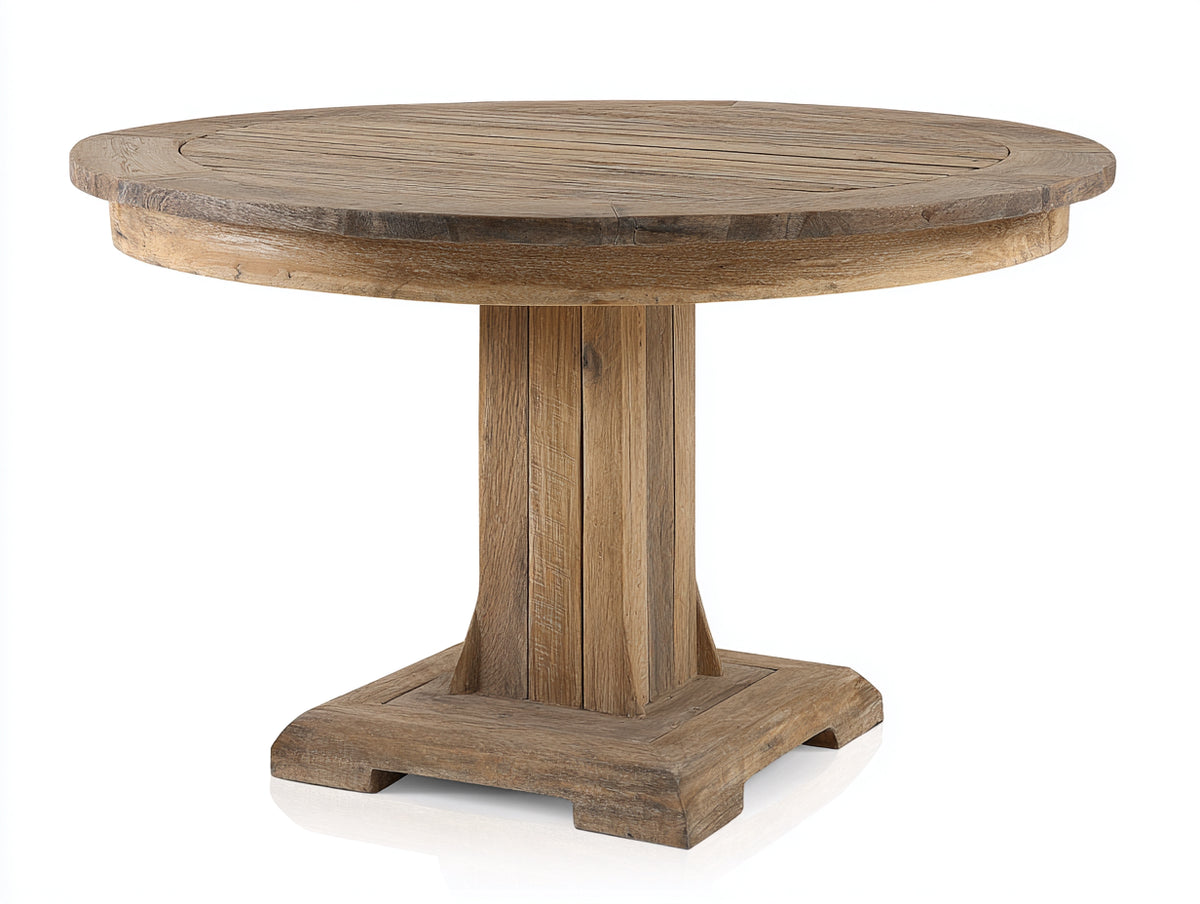 Tavolo da giardino - Legno - 130x130x76 cm - Marrone naturale - Rustico